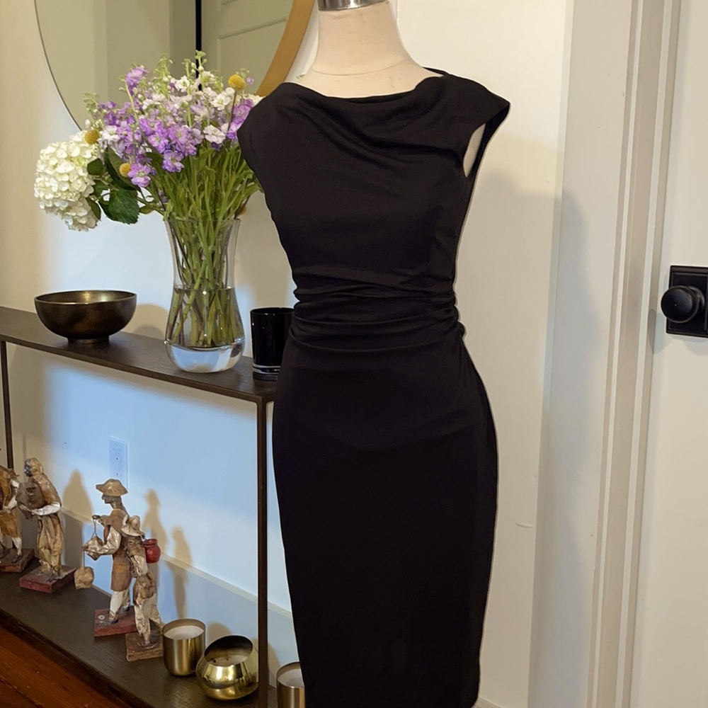 David Meister Cocktail Dress - Sheath Boatneck Sleeveless